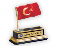 METAL TURKISH FLAG NAMEPLATED