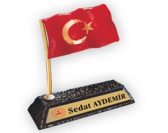 METAL TURKISH FLAG NAMEPLATED